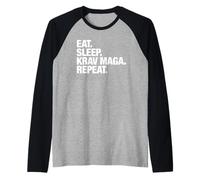 Eat Sleep Krav Maga Repeat para Hombres y Mujeres Camiseta Manga Raglan