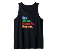 Eat Sleep Kung Fu Repetir Kung Fu Estudiantes, Entrenadores y Amantes Camiseta sin Mangas