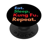 Eat Sleep Kung Fu Repetir Kung Fu Estudiantes, Entrenadores y Amantes PopSockets PopGrip Adhesivo