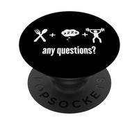 Eat, Sleep, Lift Weights, Questions - Funny Gym Workout Gear PopSockets PopGrip Adhesivo