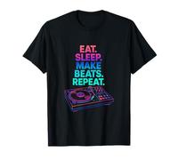 Eat Sleep Make Beats Repeat Beat Makers Productor Musical Hombres Camiseta