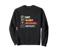 Eat Sleep Mooding Repite el Divertido Modo Panda Amantes de los Pandas Gigantes Sudadera
