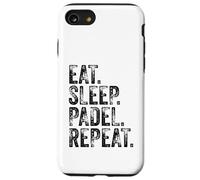 Eat Sleep Padel Repeat Funny Sports Player Cita Vintage Carcasa para iPhone SE (2020) / 7/8