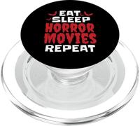 Eat Sleep Películas de Terror Repeat - Película de Terror Divertida PopSockets PopGrip para MagSafe