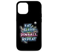 Eat Sleep Pinball Repeat Arcade Gaming Fan Design Carcasa para iPhone 12/12 Pro