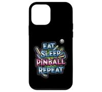 Eat Sleep Pinball Repeat Arcade Gaming Fan Design Carcasa para iPhone 12 Mini