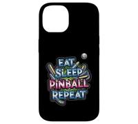 Eat Sleep Pinball Repeat Arcade Gaming Fan Design Carcasa para iPhone 14