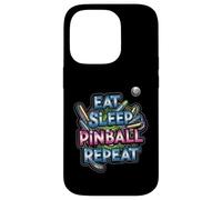 Eat Sleep Pinball Repeat Arcade Gaming Fan Design Carcasa para iPhone 14 Pro