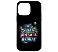 Eat Sleep Pinball Repeat Arcade Gaming Fan Design Carcasa para iPhone 14 Pro MAX