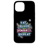Eat Sleep Pinball Repeat Arcade Gaming Fan Design Carcasa para iPhone 15