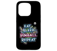 Eat Sleep Pinball Repeat Arcade Gaming Fan Design Carcasa para iPhone 15 Pro