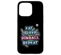 Eat Sleep Pinball Repeat Arcade Gaming Fan Design Carcasa para iPhone 15 Pro MAX