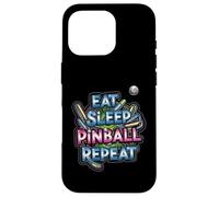 Eat Sleep Pinball Repeat Arcade Gaming Fan Design Carcasa para iPhone 16 Pro