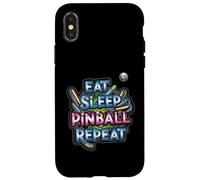 Eat Sleep Pinball Repeat Arcade Gaming Fan Design Carcasa para iPhone X/XS