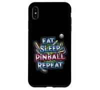 Eat Sleep Pinball Repeat Arcade Gaming Fan Design Carcasa para iPhone XS MAX