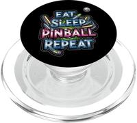 Eat Sleep Pinball Repeat Arcade Gaming Fan Design PopSockets PopGrip para MagSafe