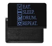 Eat Sleep Play Drums Repeat Funny Passport Holder Wallet Cover Slim Travel Document Organizer with Card Slot for Women Men, Estilo:, Talla única, MHXYZHW