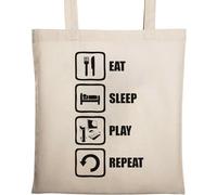 Eat Sleep Play Repeat Pc Gamer's Logo - Bolsa de algodón ecológico natural, color beige, beige, Talla única