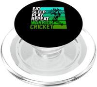 Eat Sleep Play Warrior Cricket | Jugador de críquet | Cricketer PopSockets PopGrip para MagSafe