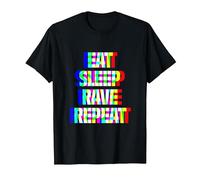 Eat Sleep Rave Repeat - Camiseta para Festival Camiseta, Hombre, Negro, 5XL