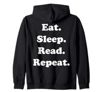 Eat Sleep Read Repeat Book Enthusiast Sudadera con Capucha