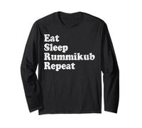 Eat Sleep Rummikub Repeat Vintage con efecto grunge Manga Larga