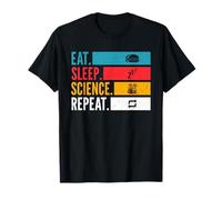 Eat Sleep Science Repeat Investigación Física Química Biología Camiseta