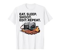 Eat Sleep Shoot Editar Repetir Cita de fotógrafo Camiseta