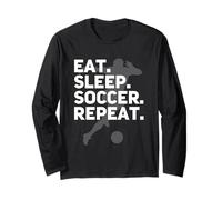 Eat Sleep Soccer Repeat - USA Football Fan Boy Girl Hombres Mujeres Manga Larga