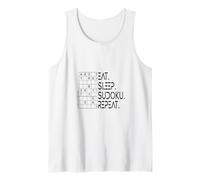 Eat Sleep Sudoku Repeat Puzzle Lógica Pensamiento Rompecabezas Camiseta sin Mangas