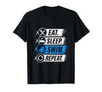 Eat Sleep Swim Repeat, Divertido Amante de la natación Camiseta