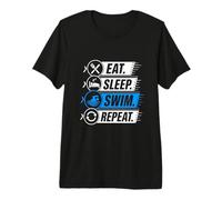 Eat Sleep Swim Repeat, Divertido Amante de la natación Camiseta Premium
