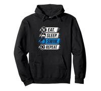 Eat Sleep Swim Repeat, Divertido Amante de la natación Sudadera con Capucha