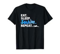 Eat Sleep Swim Repeat, Divertido Nadador Camiseta