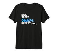 Eat Sleep Swim Repeat, Divertido Nadador Camiseta Premium