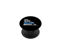 Eat Sleep Swim Repeat, Divertido Nadador PopSockets PopGrip Adhesivo