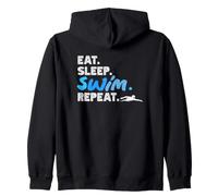 Eat Sleep Swim Repeat, Divertido Nadador Sudadera con Capucha