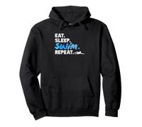 Eat Sleep Swim Repeat, Divertido Nadador Sudadera con Capucha