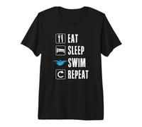 Eat Sleep Swim Repeat Equipo de natación Nadador Piscina Verano Camiseta Premium