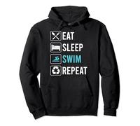 Eat Sleep Swim Repeat - Lema divertido de natación Sudadera con Capucha