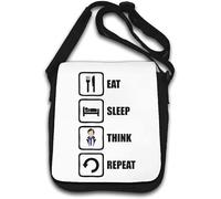 Eat Sleep Think Repeat - Bolso de hombro, color blanco, White, Talla única