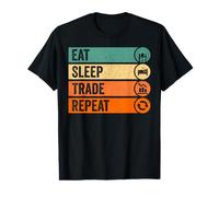 Eat Sleep Trade Repeat Camiseta gráfica económica