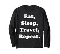 Eat Sleep Travel Repeat Explorer Enthusiast Manga Larga
