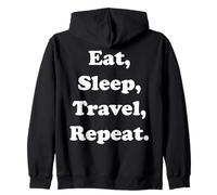 Eat Sleep Travel Repeat Explorer Enthusiast Sudadera con Capucha