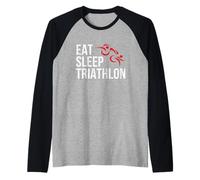 EAT SLEEP TRI Swim Bike Run - Triatleta inspirado en triatlón Camiseta Manga Raglan