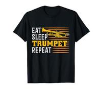 Eat Sleep Trumpet Repeat Trompeta Orquesta Banda de música Camiseta