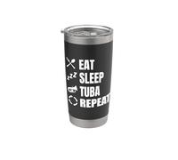 Eat Sleep Tuba Repeat Tuba Instructor Marching Band Vaso térmico de acero inoxidable de doble pared