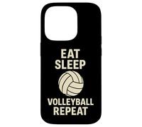 Eat Sleep Volleyball Repeat Funny Player Atleta Diseño Carcasa para iPhone 14 Pro