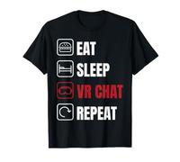 Eat Sleep VR Chat Repeat Gamer Virtual Reality Camiseta