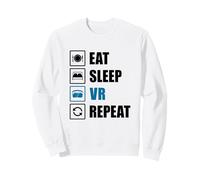 Eat Sleep VR Repetir Diversión Realidad Virtual Gamer Desarrollador Sudadera